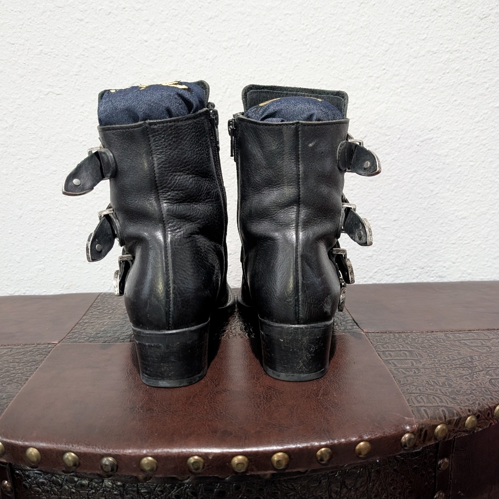 Freebird by Steven Black Leather Buckle Ankle Boots - Picture 7 of 15